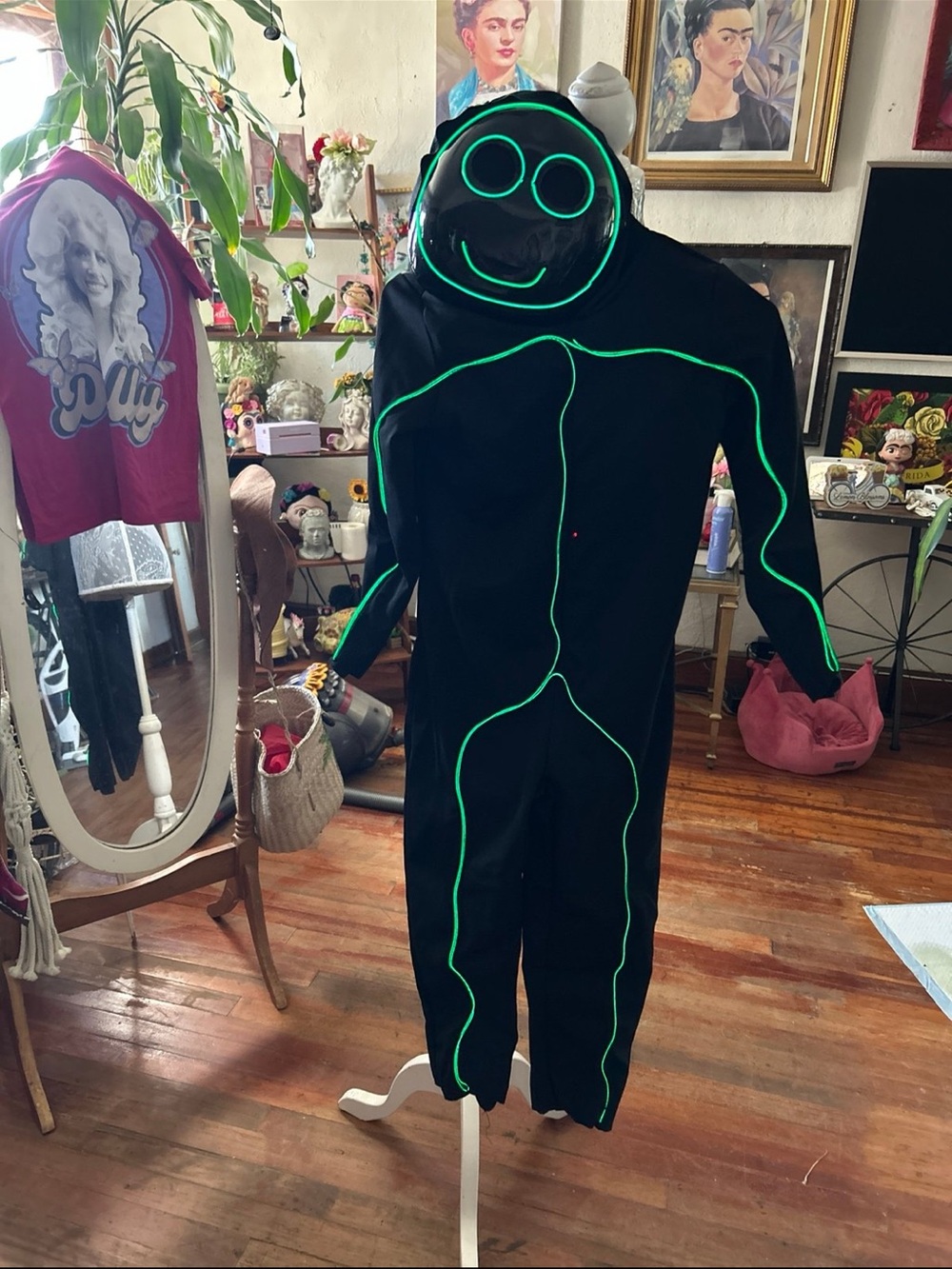 Spirit Black Kids LED Alien Costume with Green Trim